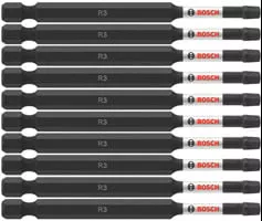 Bosch 10 pc Impact Tough 3.5" Square #3 Power Bits (Bulk) ITSQ335B