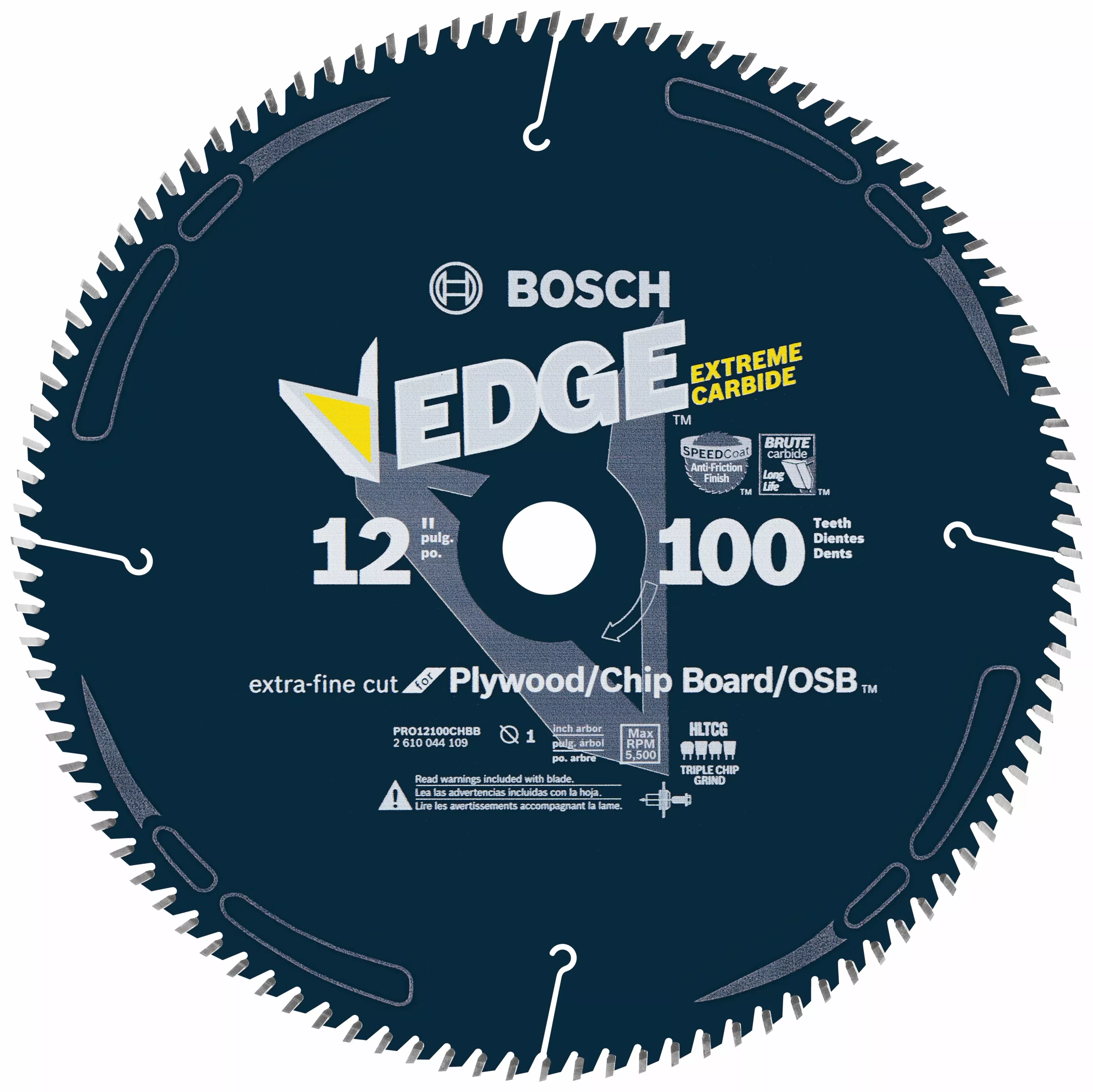 Bosch 12" 100 Tooth Circular Saw Blade, OSB/Plywood/Plastic PRO12100CHBB