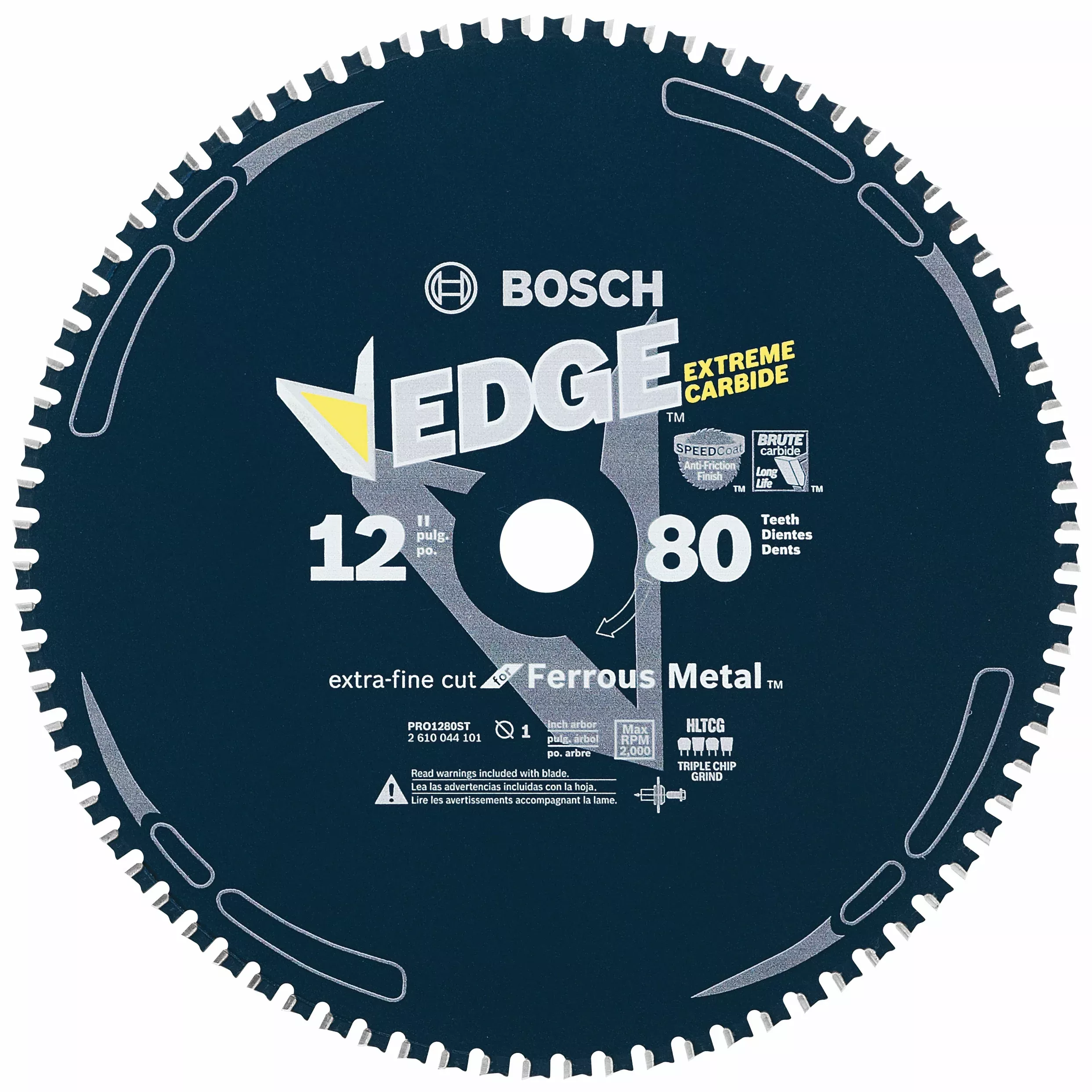 Bosch 12" 80 Tooth Circular Saw Blade, Ferrous Metal Cutting PRO1280ST