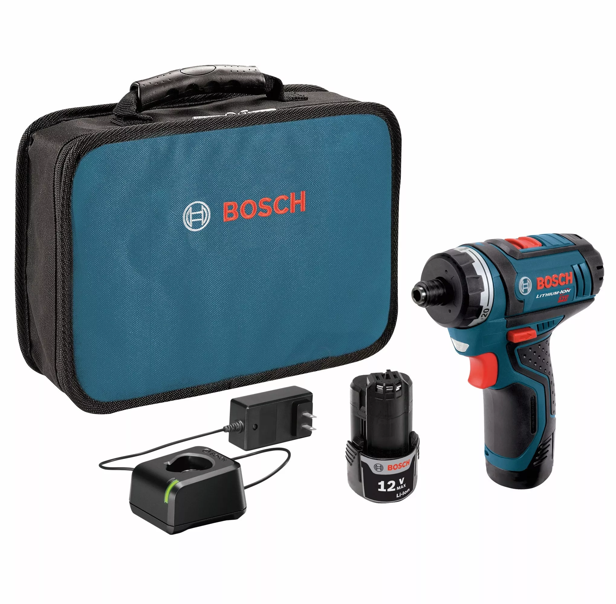 Bosch 12V Max 2-Speed Pocket Driver Kit w/ 2, 2.0 Batteries PS21-2A