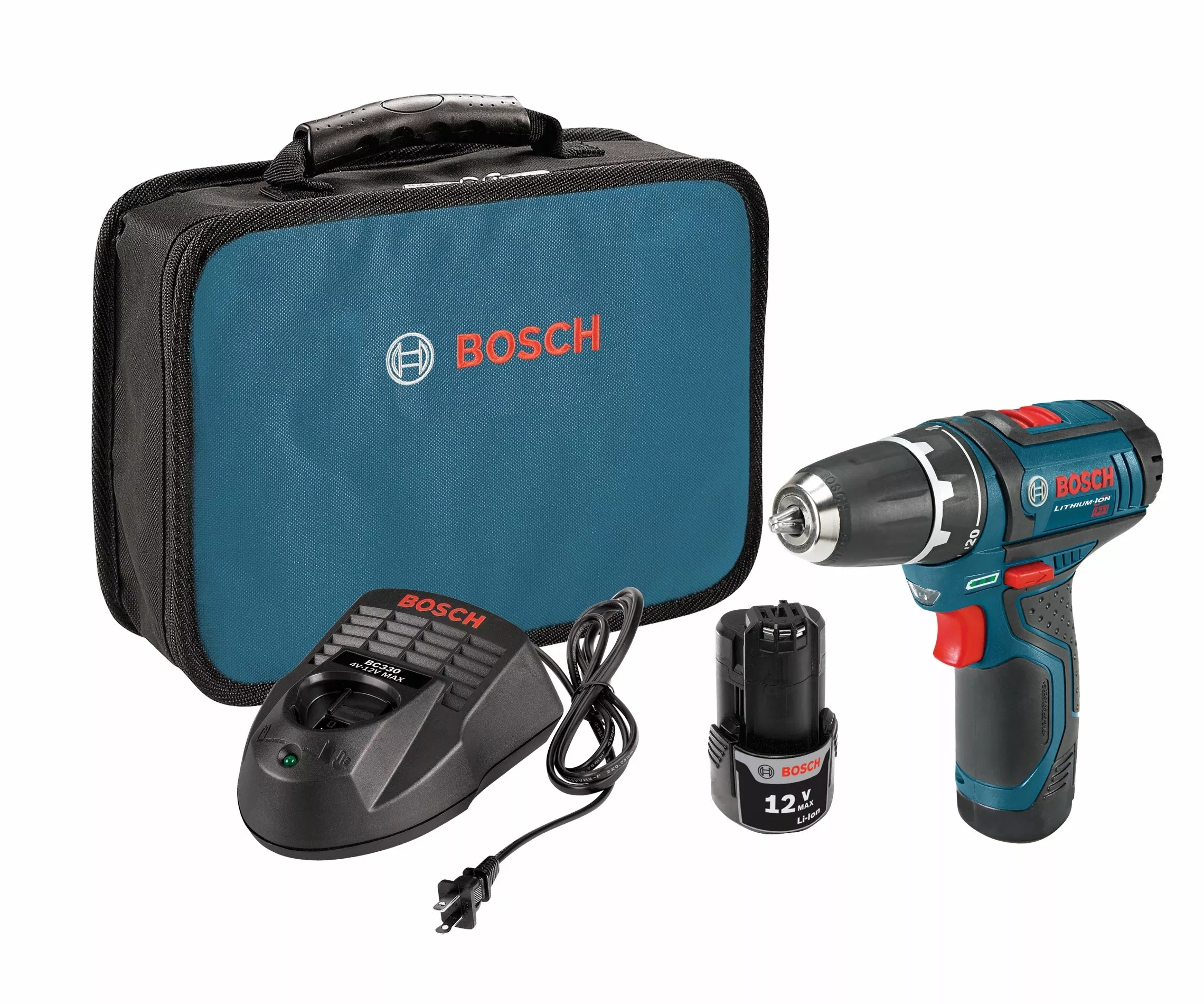 Bosch 12V Max 3/8" Drill Driver Kit w/ 2, 2.0 Batteries PS31-2A