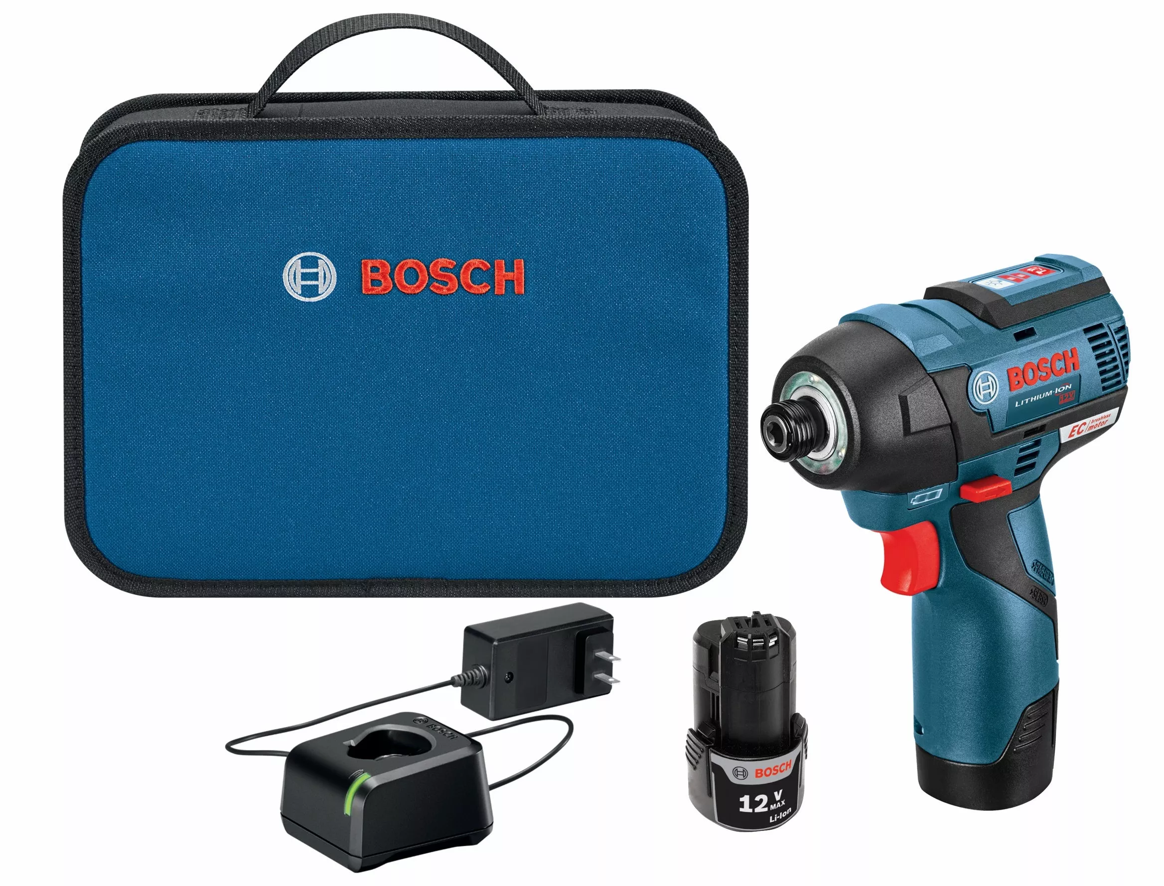 Bosch 12V Max Brushless Impact Driver Kit w/ 2, Batteries PS42-02