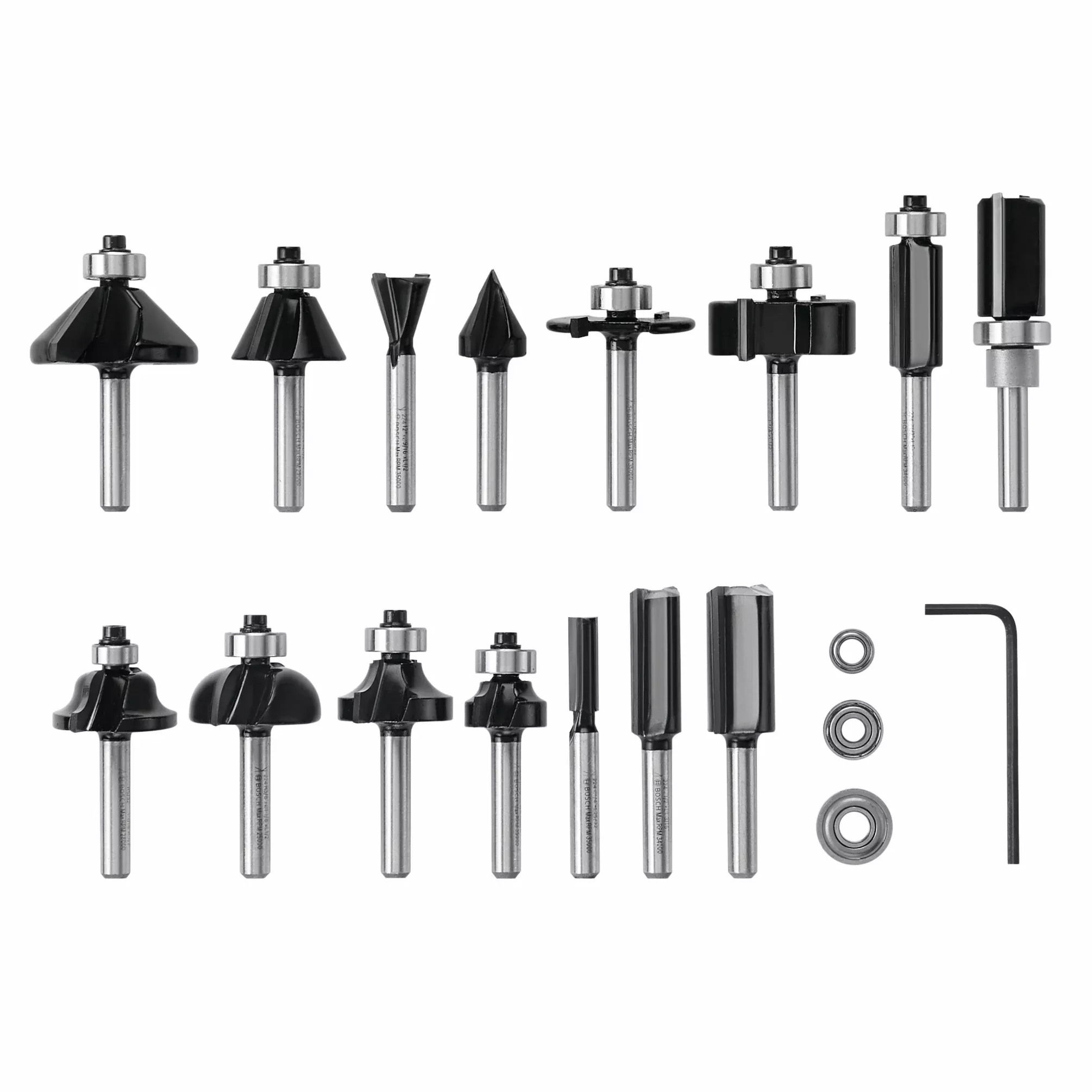 Bosch 15 pc Carbide-Tip Wood Router Bit Set RBS015MBS