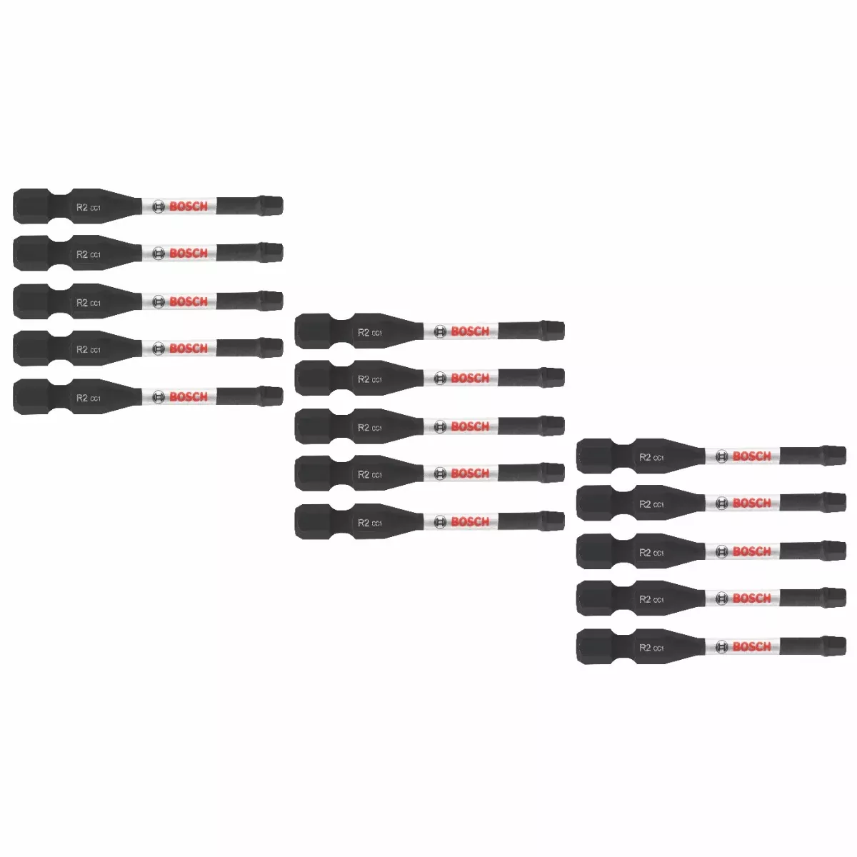 Bosch 15 pc Driven 2" Impact Square #2 Power Bits ITDSQ2215