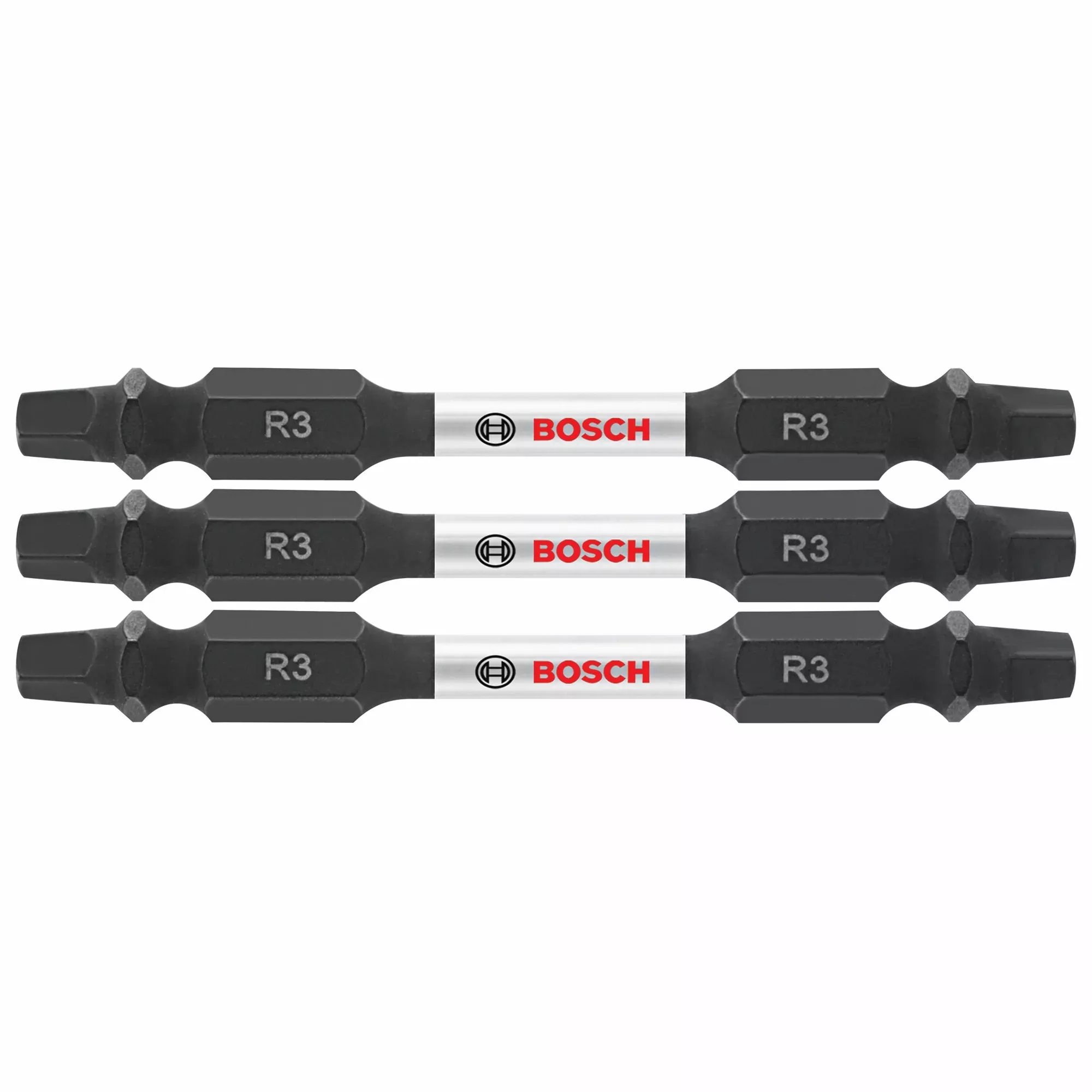 Bosch 3 pc Impact Tough 2.5" Square #3 Double-Ended Bits ITDESQ32503