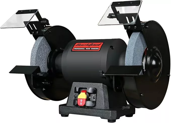 BUCKTOOL 2HP 10 Inch Low Speed Bench Grinder, 1750 RPM Table Grinder with 13A Motor, High Precision Wobble-free Wheel Grinder, TDS-250