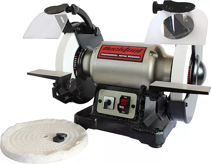 BUCKTOOL 8 inch Dual Speed Bench Grinder & Buffer, Professional Low High Speed Bench Grinder Buffer with Cast Iron Base TDS-200DS