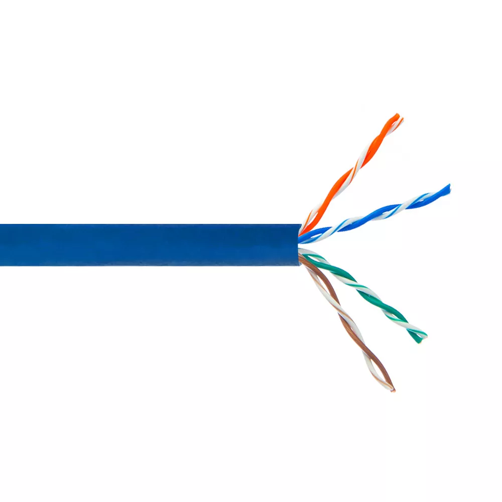 Cat5E 350 mhz Stranded UTP FT4/CMR Bulk Cable - 1000 ft 4 Pair - Blue