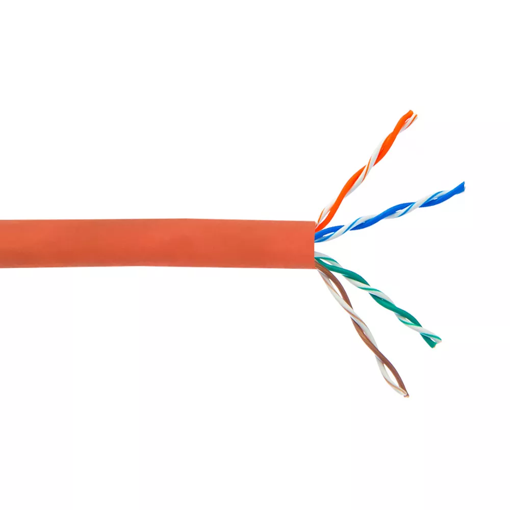 Cat5E 350 mhz Stranded UTP FT4/CMR Bulk Cable - 1000 ft - Orange