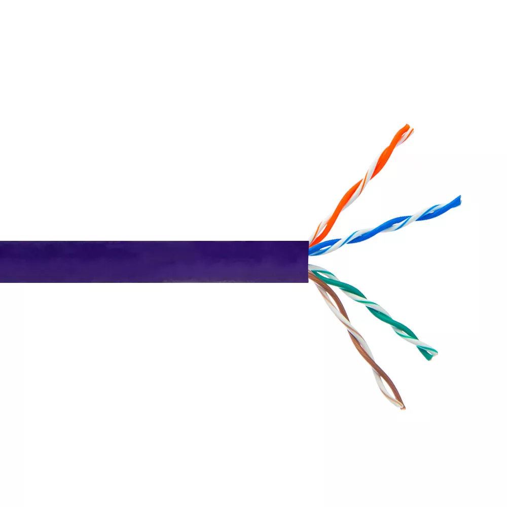 Cat5E 350 mhz Stranded UTP FT4/CMR Bulk Cable - 1000 ft - Purple