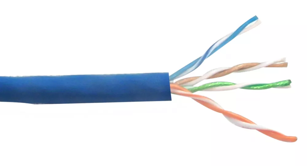 Cat6A 10 gig UTP Stranded 28 awg Ultra-Thin Bulk Cable FT4 - 500 ft - Blue