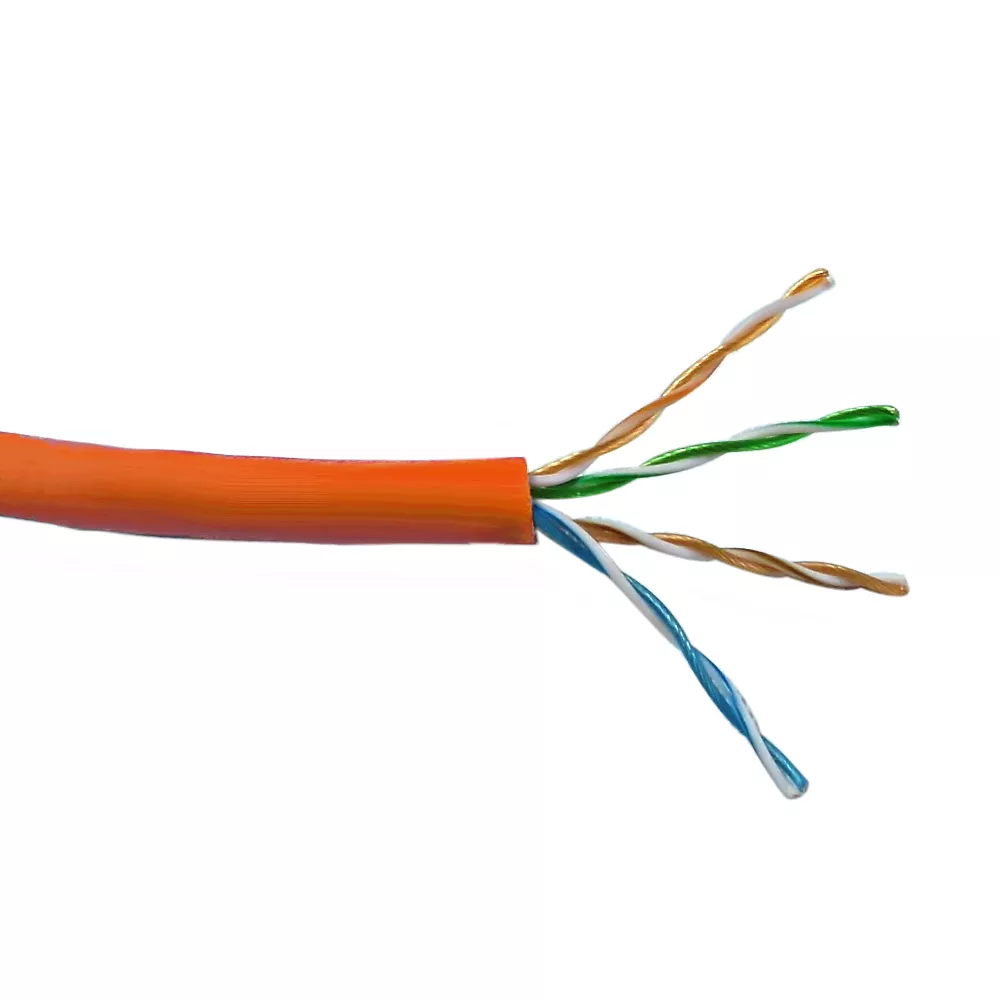Cat6A 10 gig UTP Stranded 28 awg Ultra-Thin Bulk Cable FT4 - 500 ft - Orange