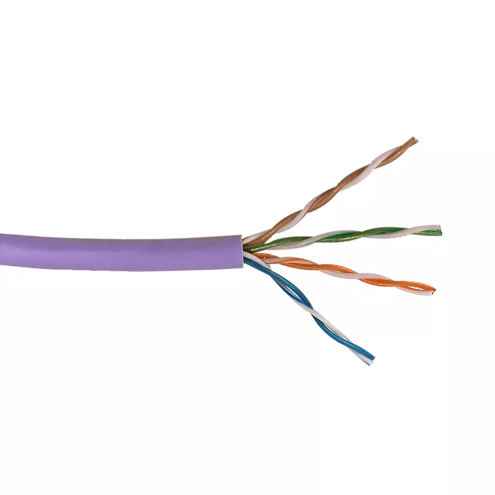 Cat6A 10 gig UTP Stranded 28 awg Ultra-Thin Bulk Cable FT4 - 500 ft - Purple