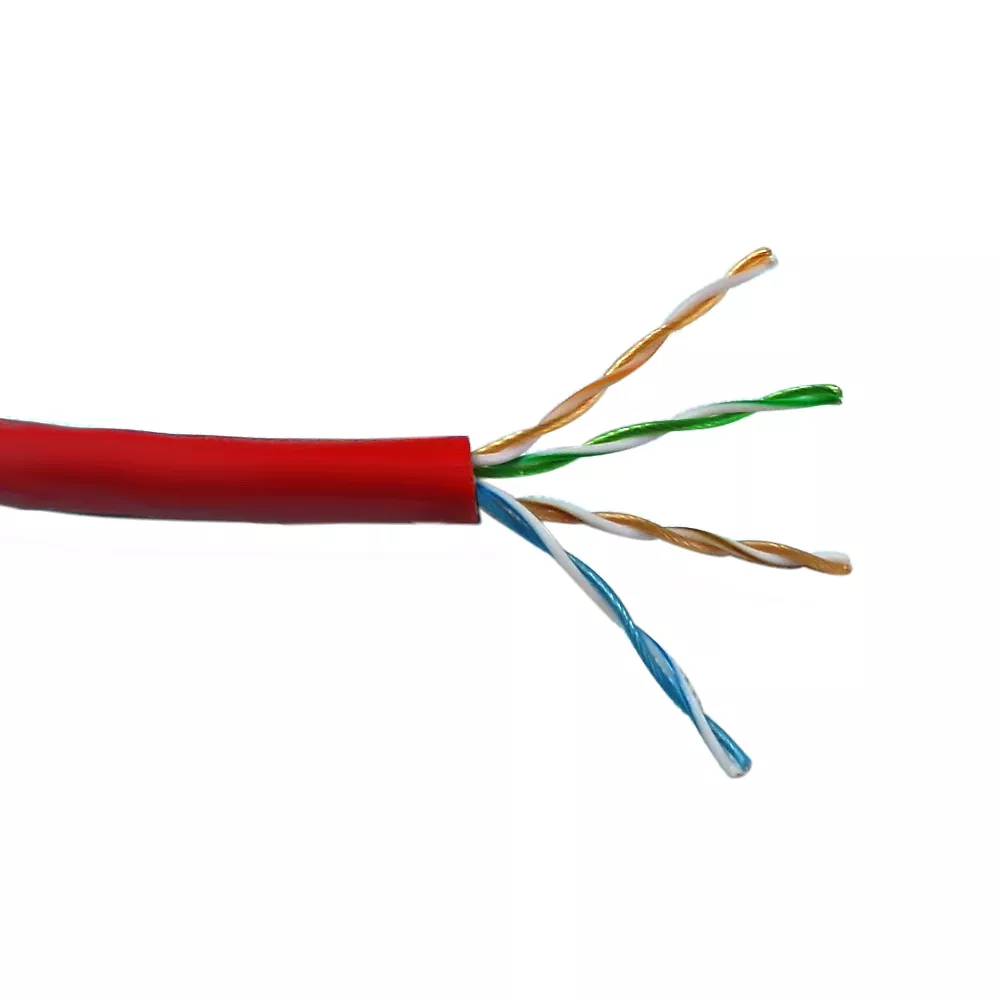 Cat6A 10 gig UTP Stranded 28 awg Ultra-Thin Bulk Cable FT4 - 500 ft - Red