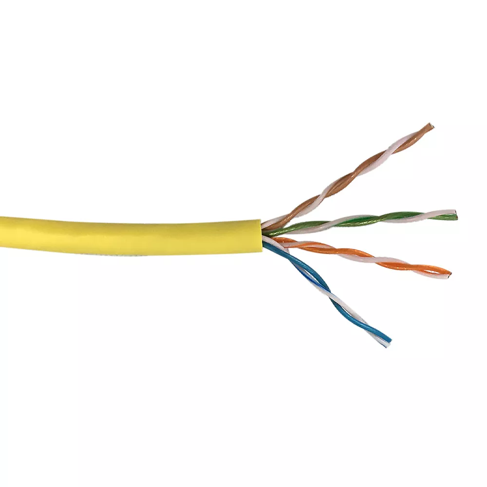 Cat6A 10 gig UTP Stranded 28 awg Ultra-Thin Bulk Cable FT4 - 500 ft - Yellow