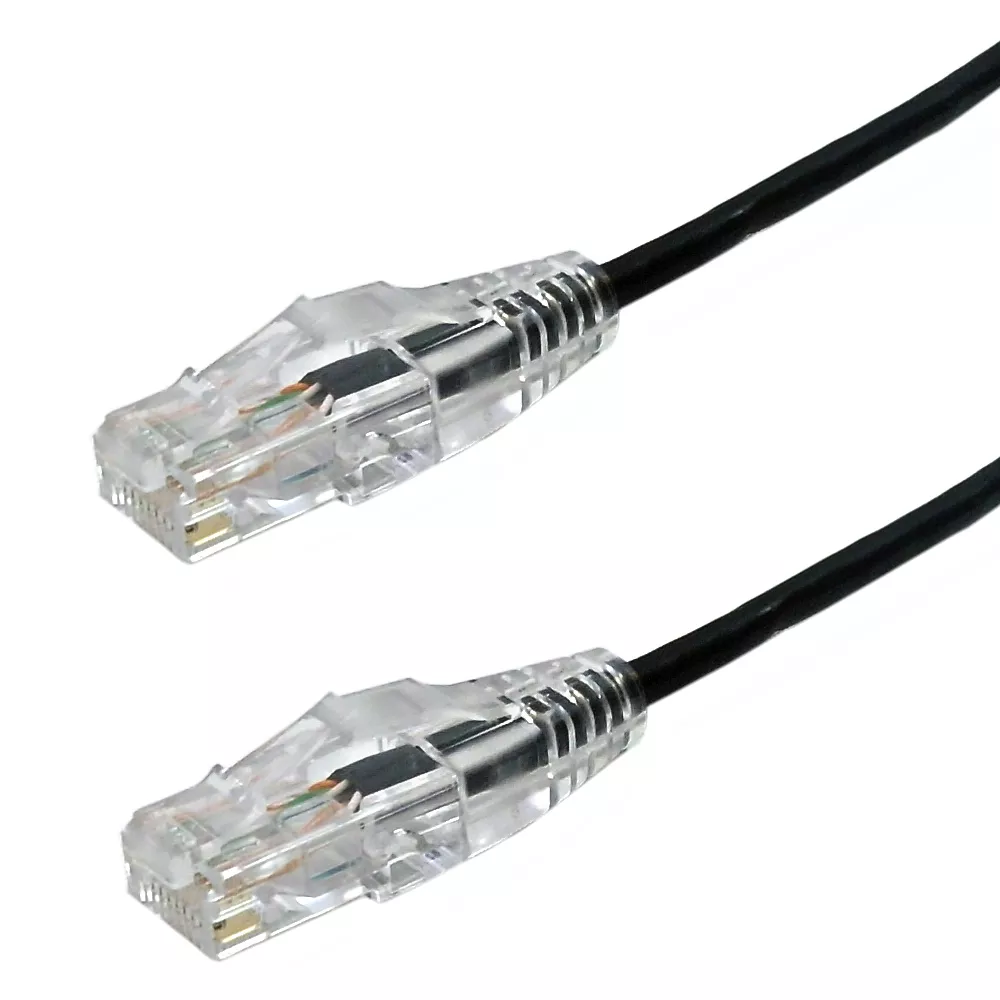 Cat6A 26 awg UTP Cable -10 gb - Premium Fluke Patch Cable Certified - CMR - 1 ft - Black