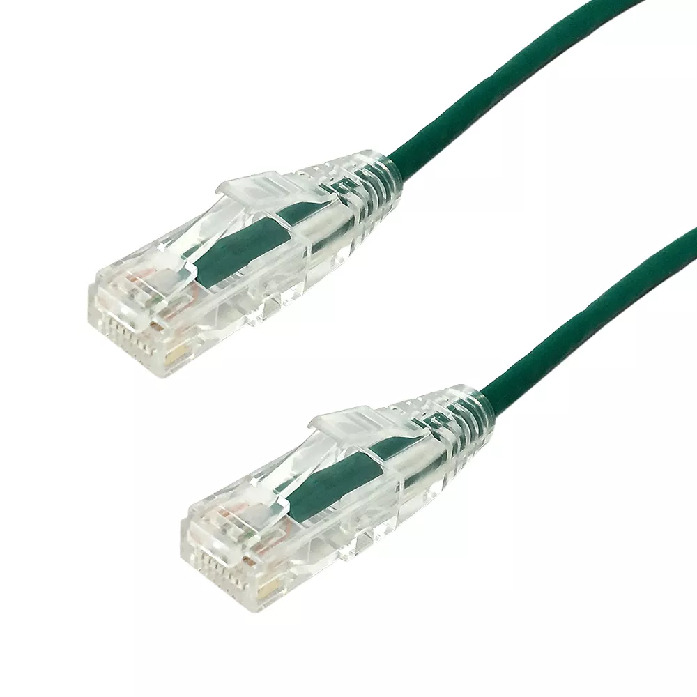 Cat6A 26 awg UTP Cable -10 gb - Premium Fluke Patch Cable Certified - CMR - 1 ft - Green