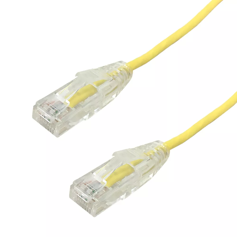Cat6A 26 awg UTP Cable -10 gb - Premium Fluke Patch Cable Certified - CMR - 8 ft - Yellow