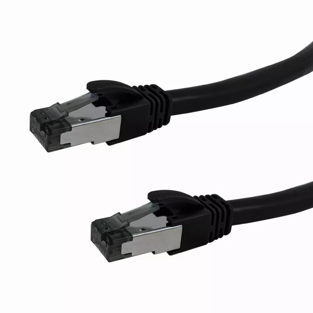 Cat8 S/ FTP 40G Shielded Patchcable - 24 awg - Riser CMR -5 ft - Black
