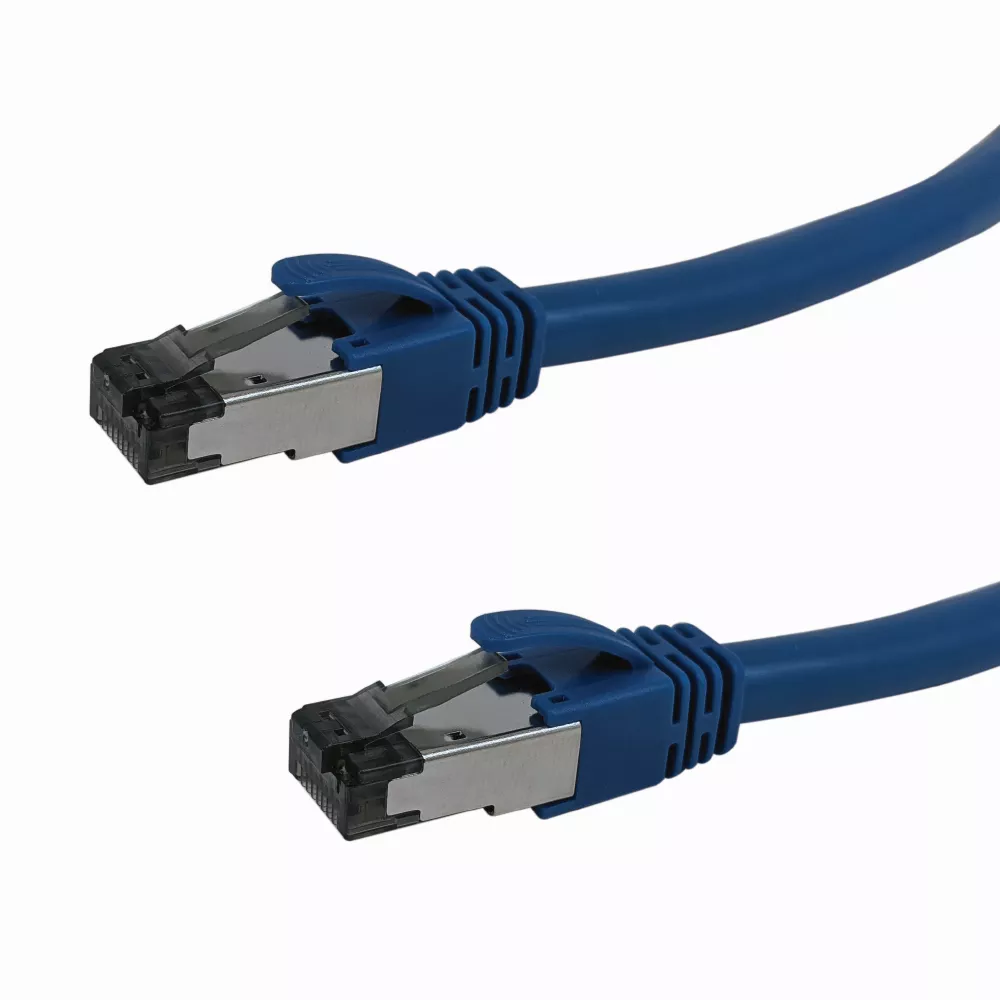 Cat8 S/ FTP 40G Shielded Patchcable - 24 awg - Riser CMR -5 ft - Blue