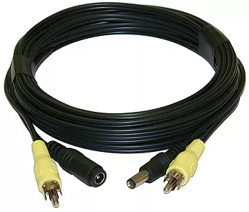 CCD-EXT100 - Extension Cable - RCA & 2.1mm Plugs, 100ft Black