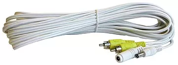 CCD-EXT25-WH - Extension Cable - RCA & 2.1mm Plugs, 25ft White