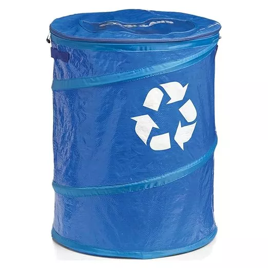 Coghlan's Pop-Up Lightweight Recycle Can – Collapsible Waste Bin for Camping, Travel, and Outdoor Use – Durable, Portable, and Space-Saving – 29.5 Gallon