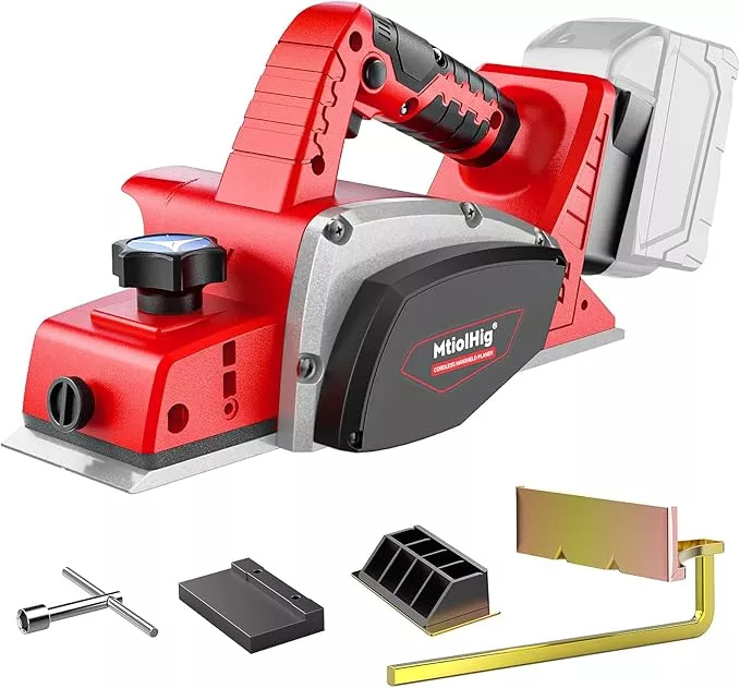 Cordless Electric Hand Planer: 3-1/4-Inch Handheld Planer Compatible with Milwaukee Battery (No Battery) - 15000 RPM Power Wood Planer for Woodworking, Carpentry