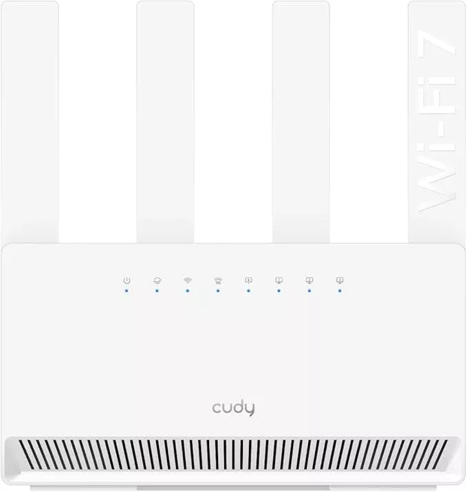 Cudy Dual Band BE3600 Wi-Fi 7 Router WR3600E 4 Gigabit Ports, 2.0 GHz Quad Core, 4 Antennas VPN Clients & Server, Cudy APP, Cloud Control