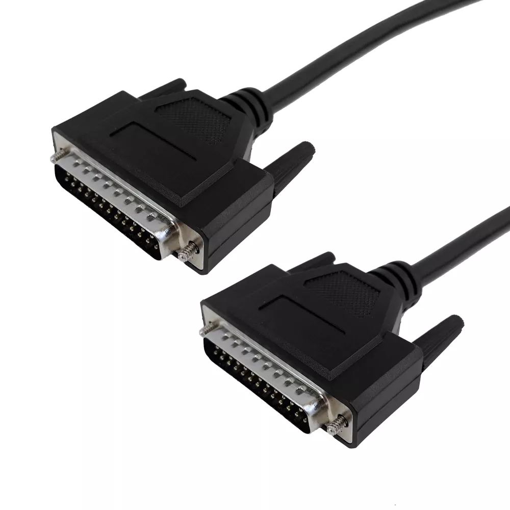 DB25 Male to DB25 Male Serial Cable - Straight-Through -3 ft - Black