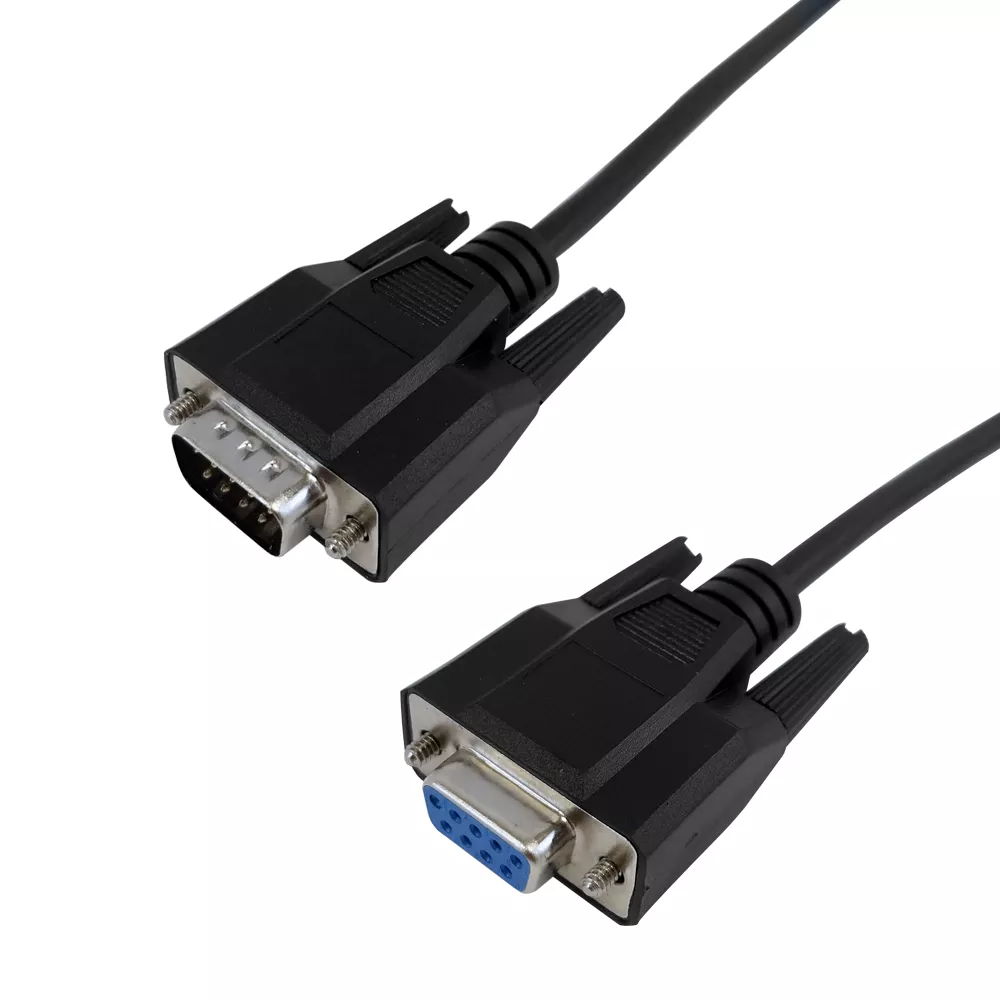 DB9 Male to DB9 Female Serial Cable - Null-Modem - 6 ft - Black