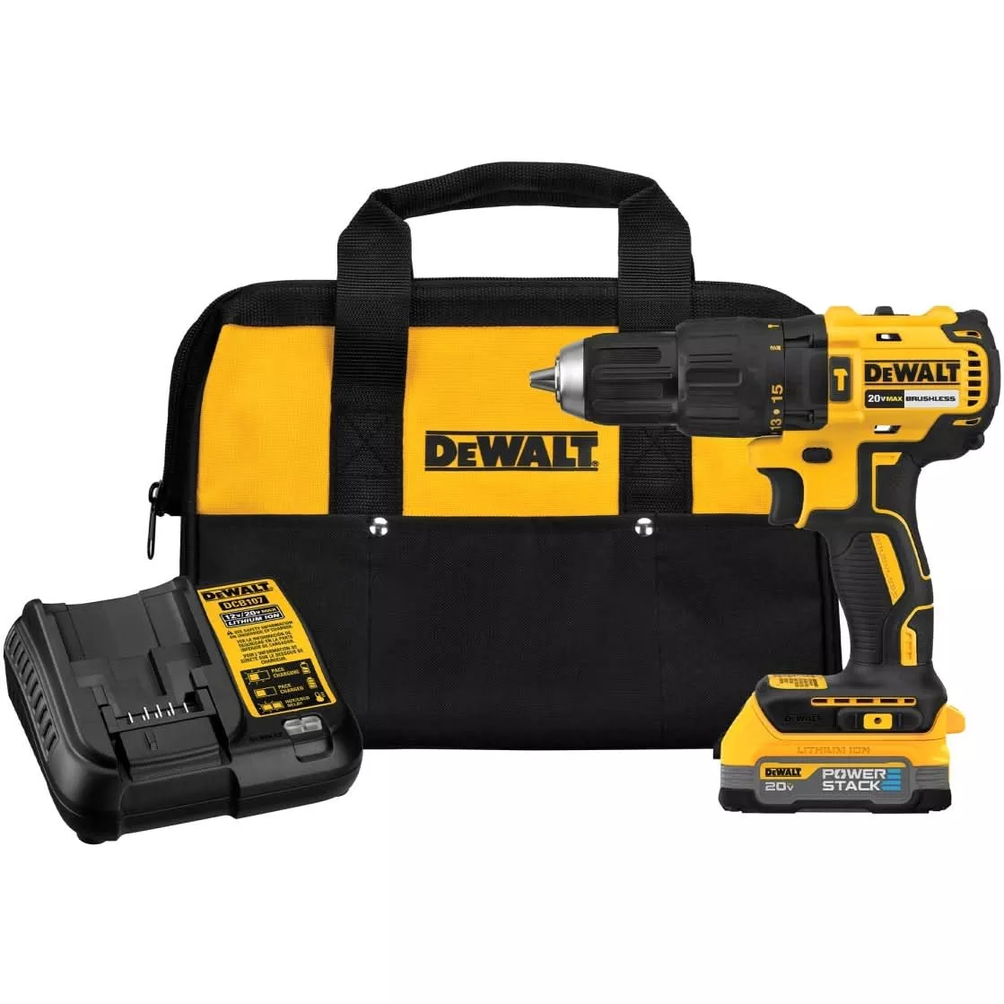 DEWALT DCD778E1 20V MAX* Brushless 1/2 in. Hammer Drill/Driver PowerStack Kit