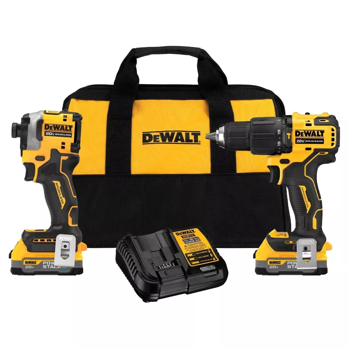 DEWALT DCK254E2 ATOMIC 20V MAX* Brushless Hammer Drill and Impact Driver Combo PowerStack Kit
