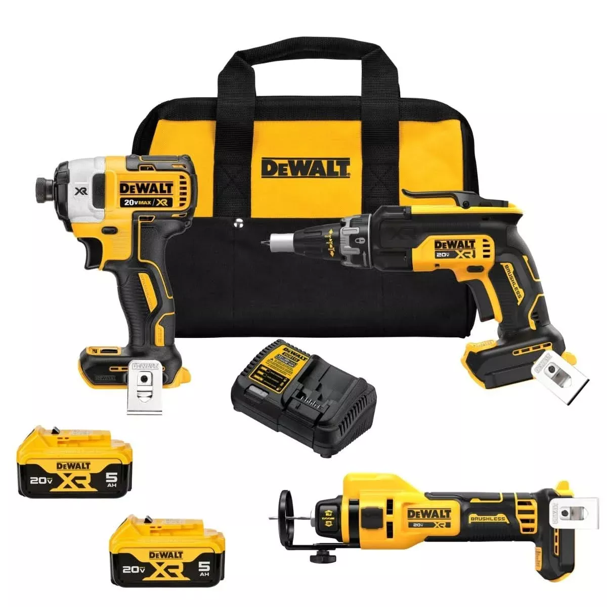 DeWalt DCK303P2 20V MAX XR Brushless Drywall Screwgun & Cut-Out Tool POWERSTACK 1.7Ah Combo Kit