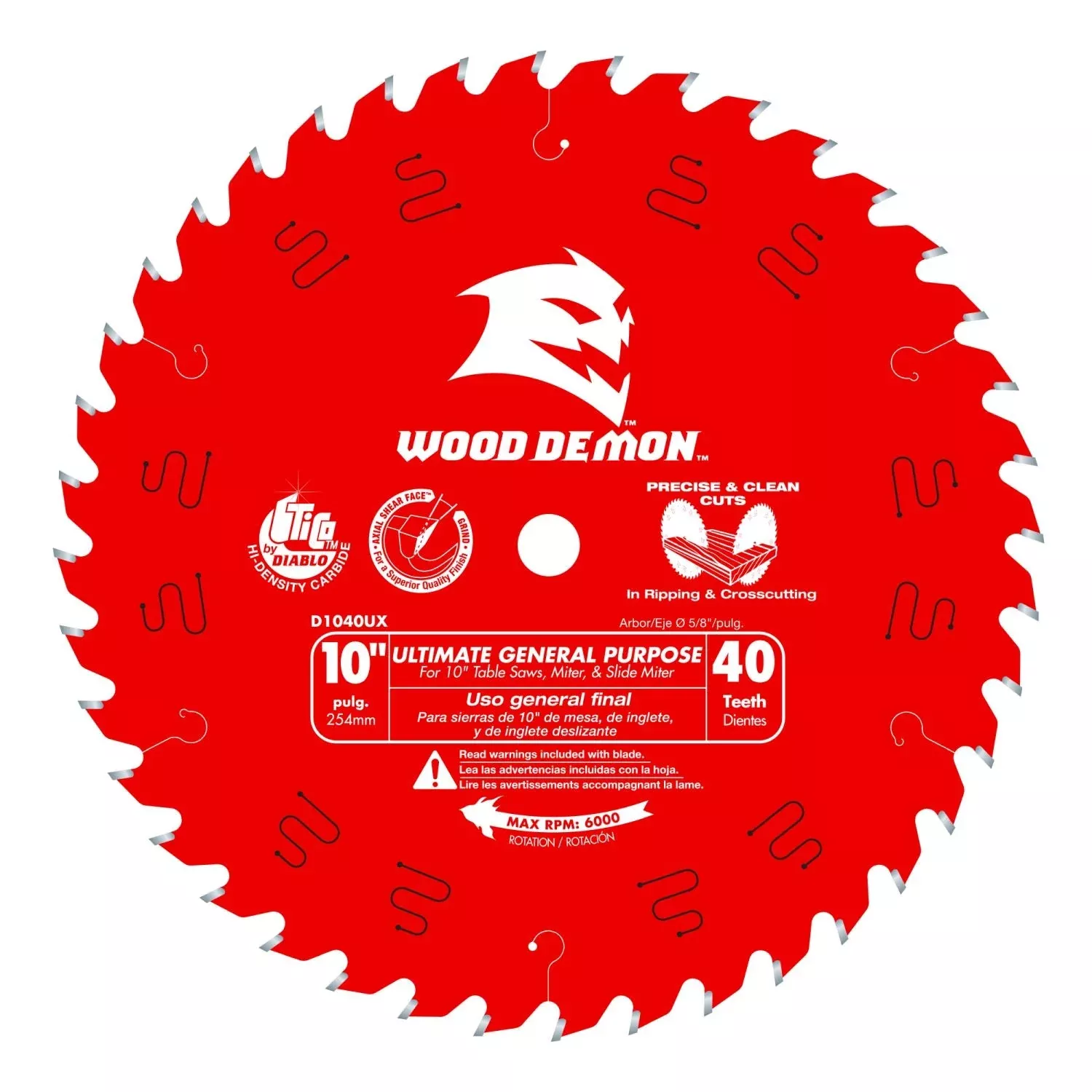 Diablo D1040UX 10 in. 40-Tooth Ultimate General Purpose Saw Blade
