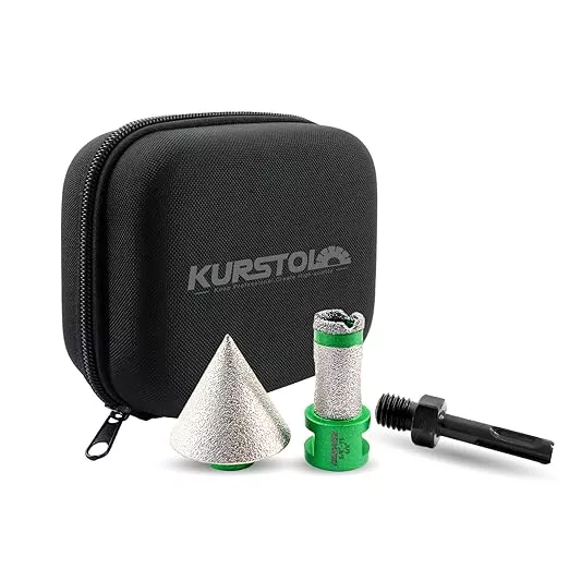 Diamond Core Drill Bits - 4/5"Versatile Drilling Milling Bit+2" Beveling Chamfer Bit+SDS Adapter to 5/8-11" Thread Tile Hole Saw Kit for Porcelain Ceramic Tile Granite Marble Angle Grinder