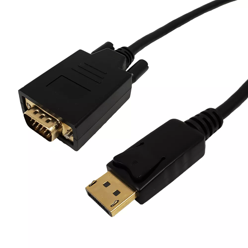 Display Port Male to VGA Male Cable - 28 awg CL3/ FT4 - 3 ft