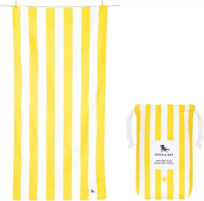 Dock & Bay Customized Beach Towel - Quick Dry, Sand Free - Compact, Lightweight - 100% Recycled - Includes Bag - Cabana - Kamari Charcoal - Large