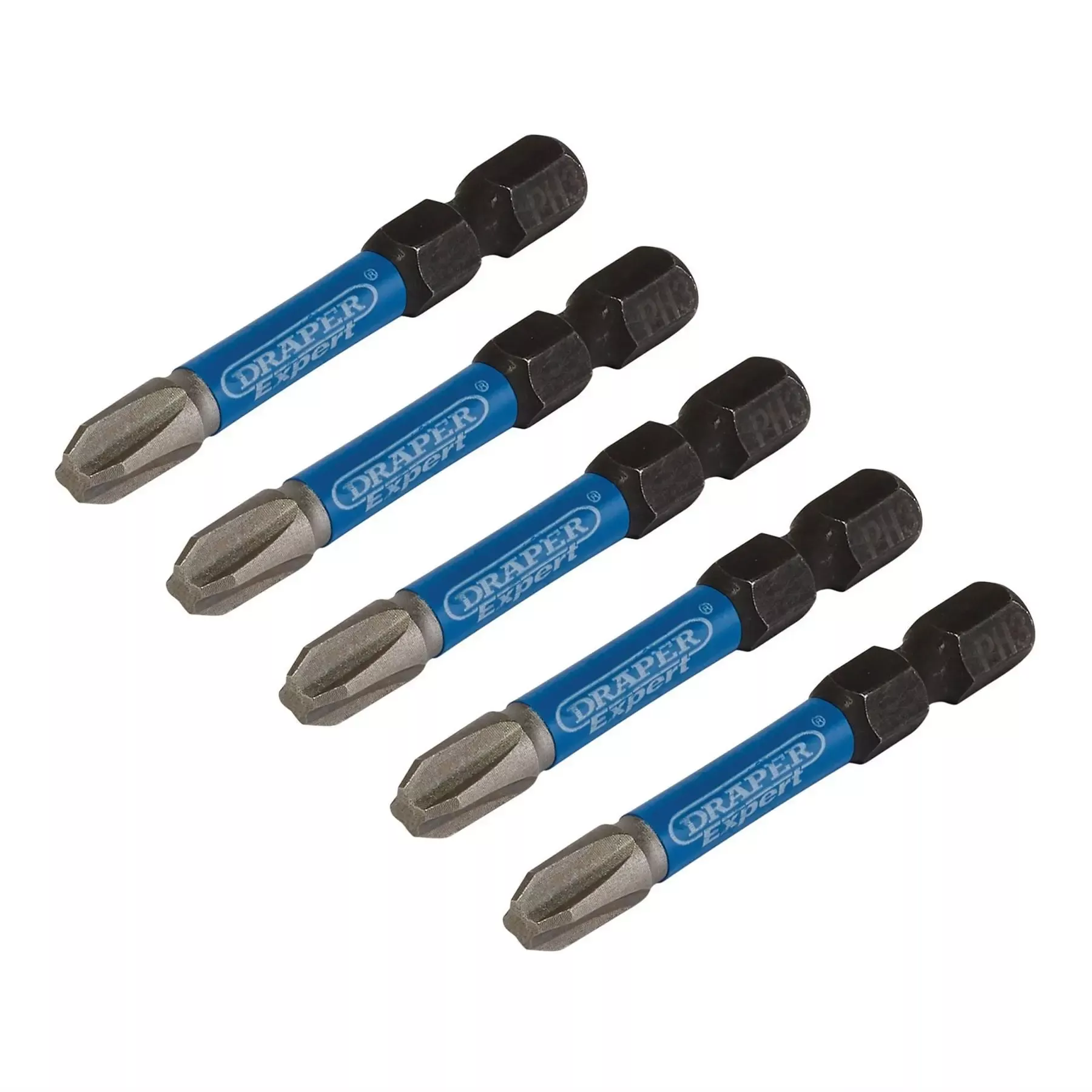 Draper Expert Cross Slot/PH Type Impact Screwdriver Bits No.3 x 50mm 1/4" Hex (Pack of 5) 05645