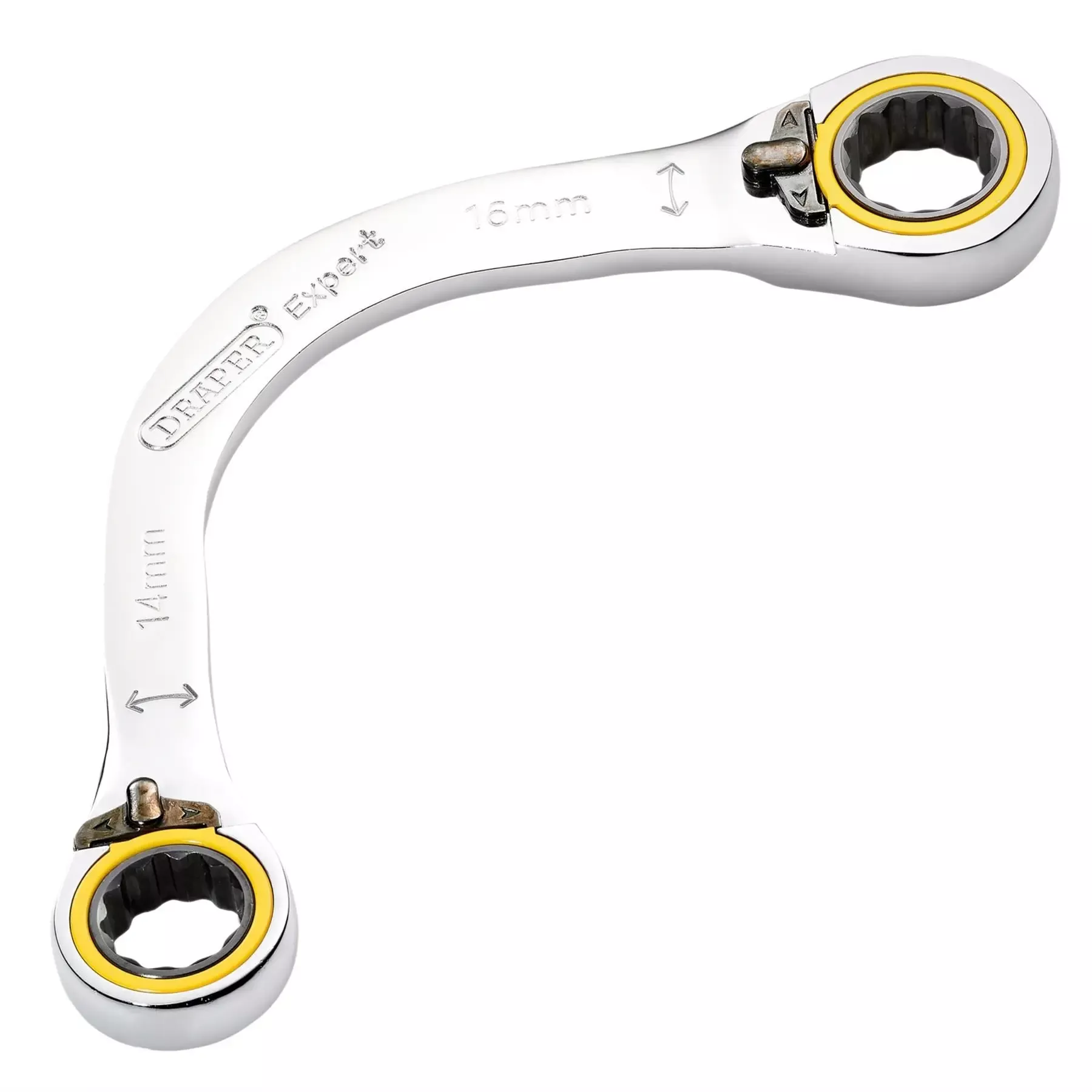 Draper Expert HI-TORQ Double Ring Ratchet Half Moon Spanner 14 x 16mm 03935