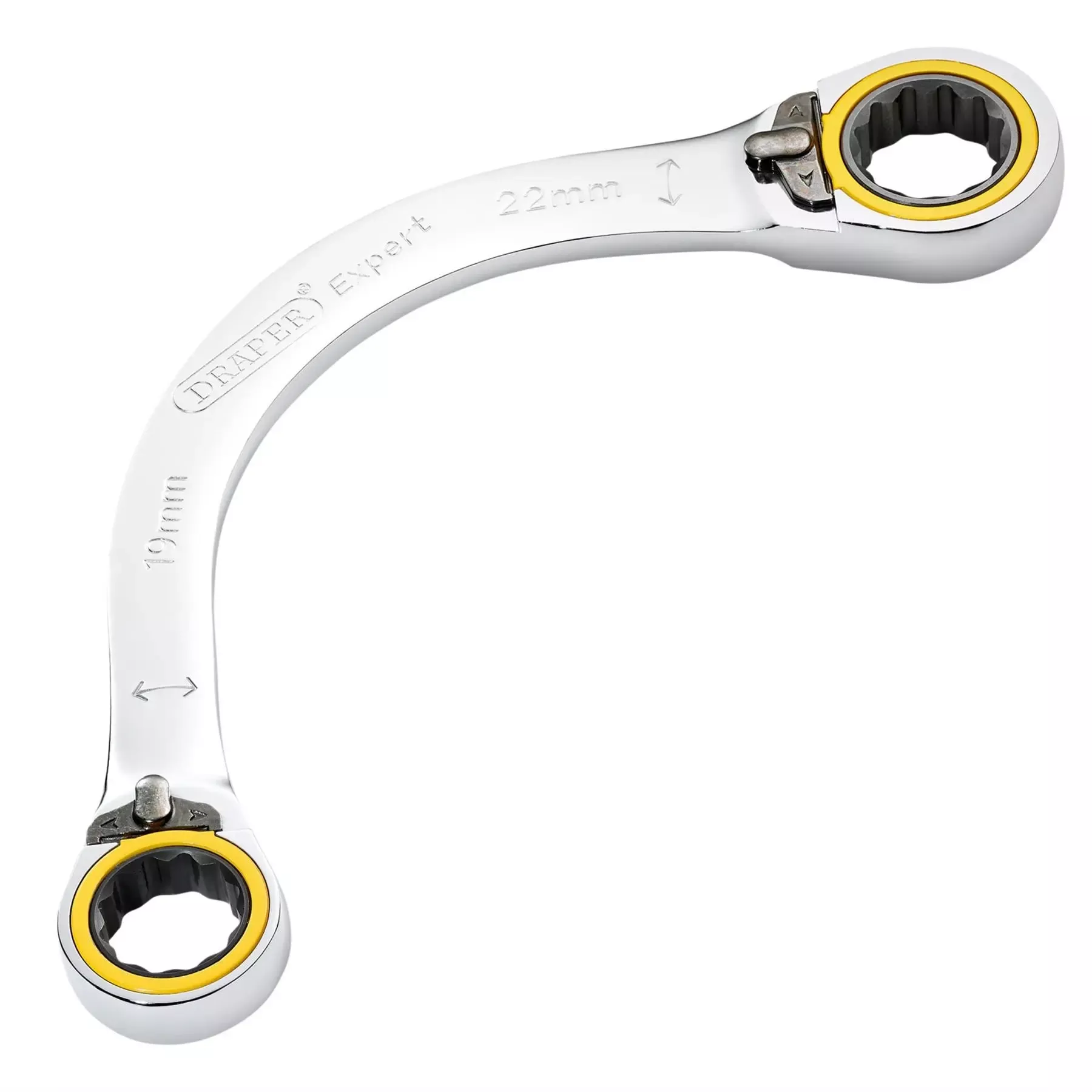 Draper Expert HI-TORQ Double Ring Ratchet Half Moon Spanner 19 x 22mm 03937