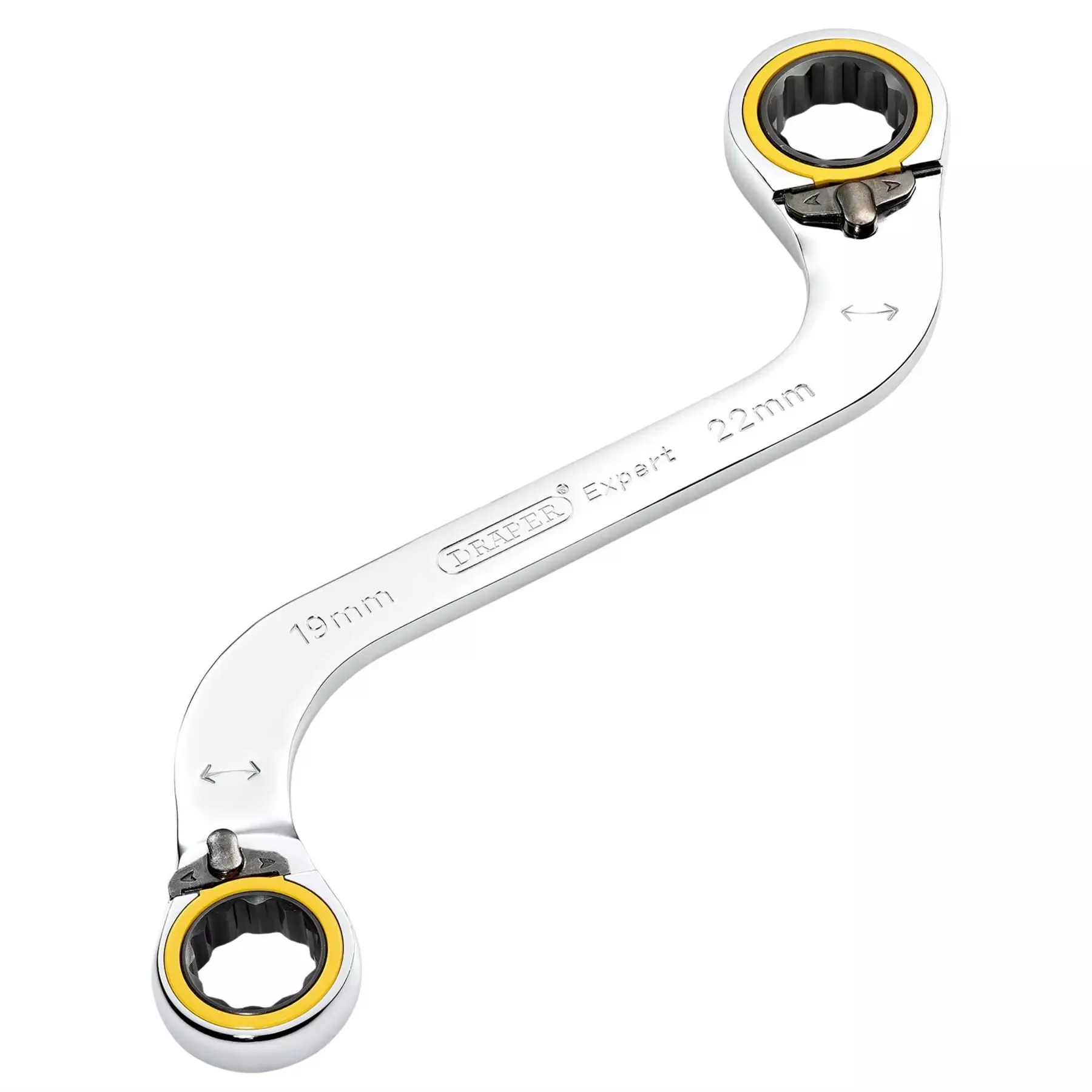 Draper Expert HI-TORQ Double Ring Ratchet S-Shape Spanner 19 x 22mm 03946