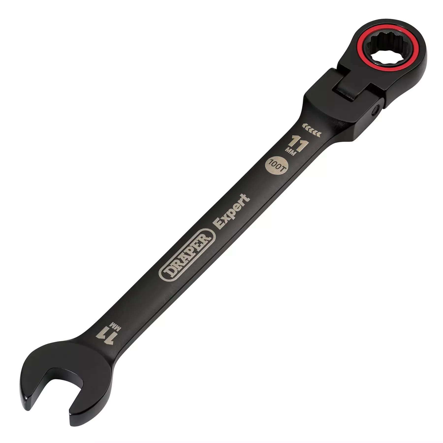 Draper Expert HI-TORQ Metric Flexible Head Ratchet Combination Spanner 11mm Black 03917