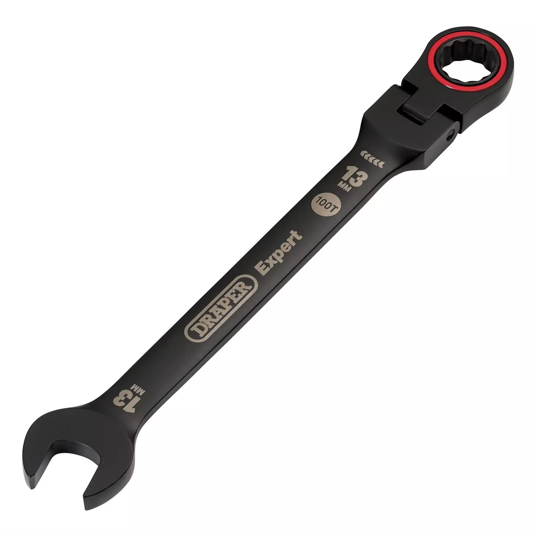 Draper Expert HI-TORQ Metric Flexible Head Ratchet Combination Spanner 13mm Black 03919