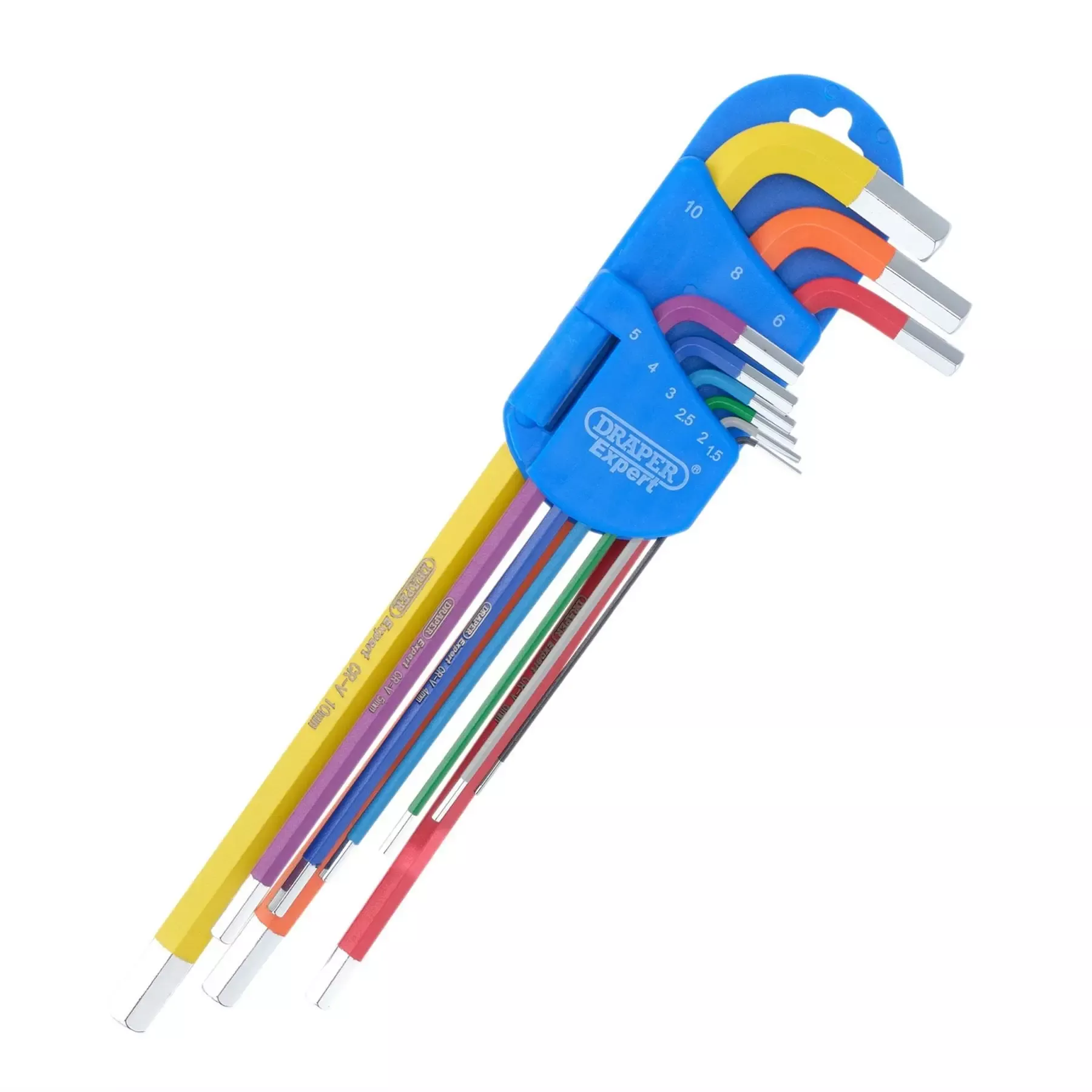 Draper Expert Metric Extra-Long Arm Hex Key Set Colour Coded (9 Piece) 04911