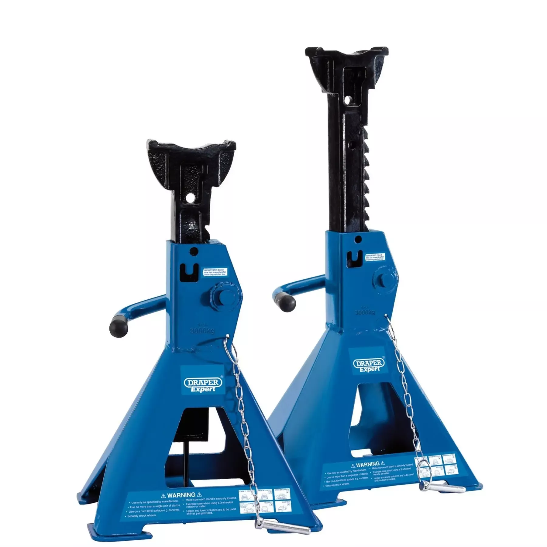 Draper Expert Pneumatic Rise Ratcheting Axle Stands 3 Tonne (Pair) 01813