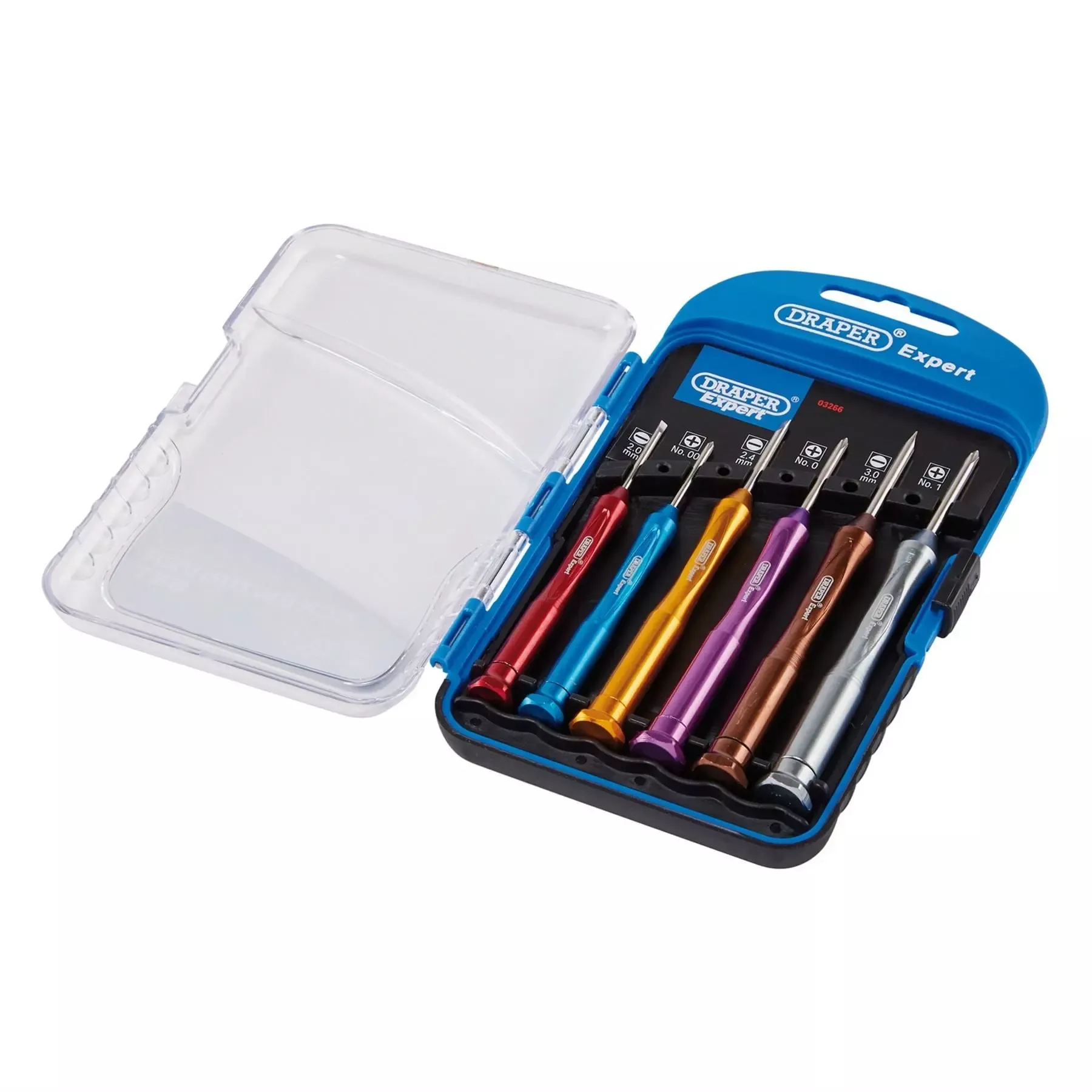 Draper Expert Precision Screwdriver Set 3 x Plain Slot 3 x Cross Slot (6 Piece) 03266
