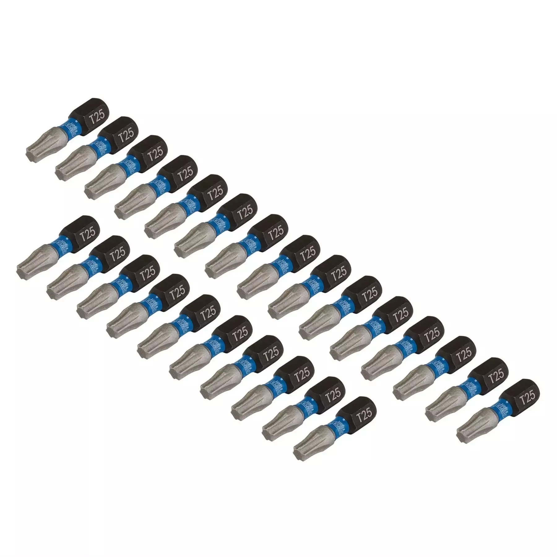 Draper Expert TX-STAR Impact Screwdriver Bits T25 x 25mm 1/4" Hex (Pack of 25) 05695