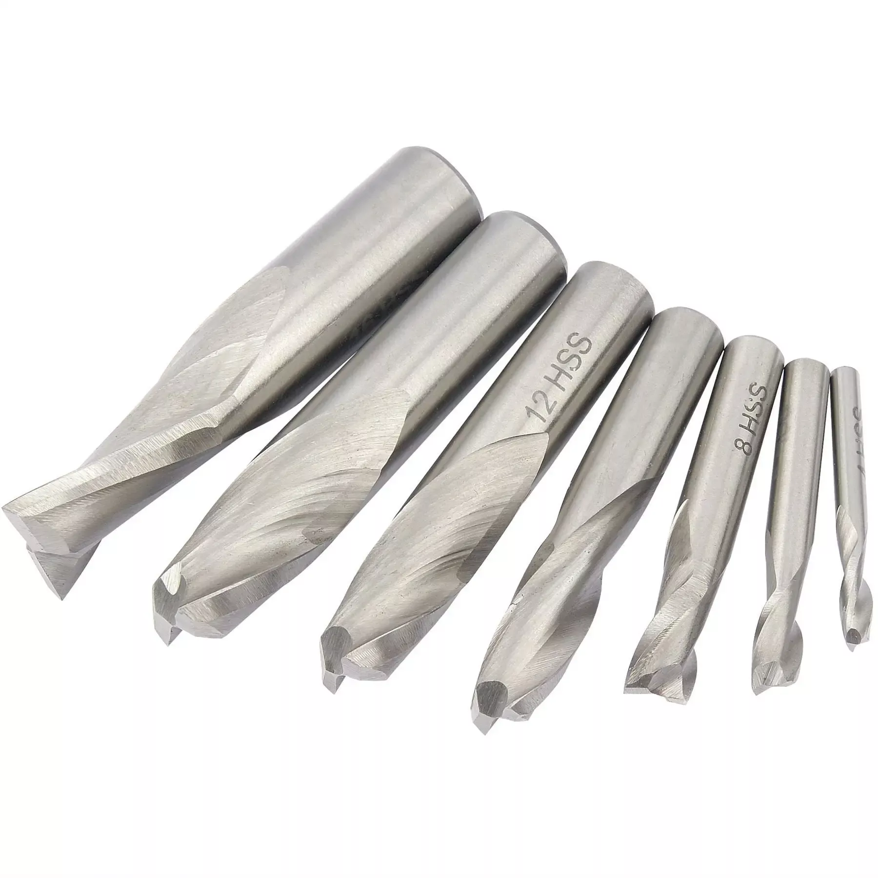 Draper HSS End Mill Set Dia. Two Flute 4 - 16mm 04663