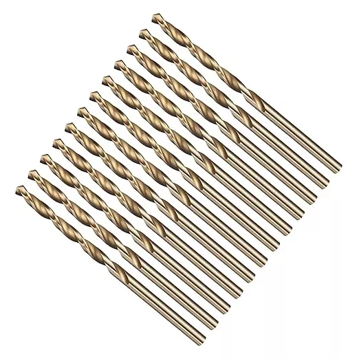 Drill Bit, 3/32" Cutting Diameter (2.381mm), 4241 HSS Gold 118° Cutting Angle Versatile Jobber Bits - (Applications: for Drilling Plastic Wood Soft Thin Metal), 10-Pieces